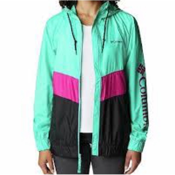 Columbia Women’s Sandy Sail Hooded Windbreaker Jacket Sz L - Picture 1 of 5